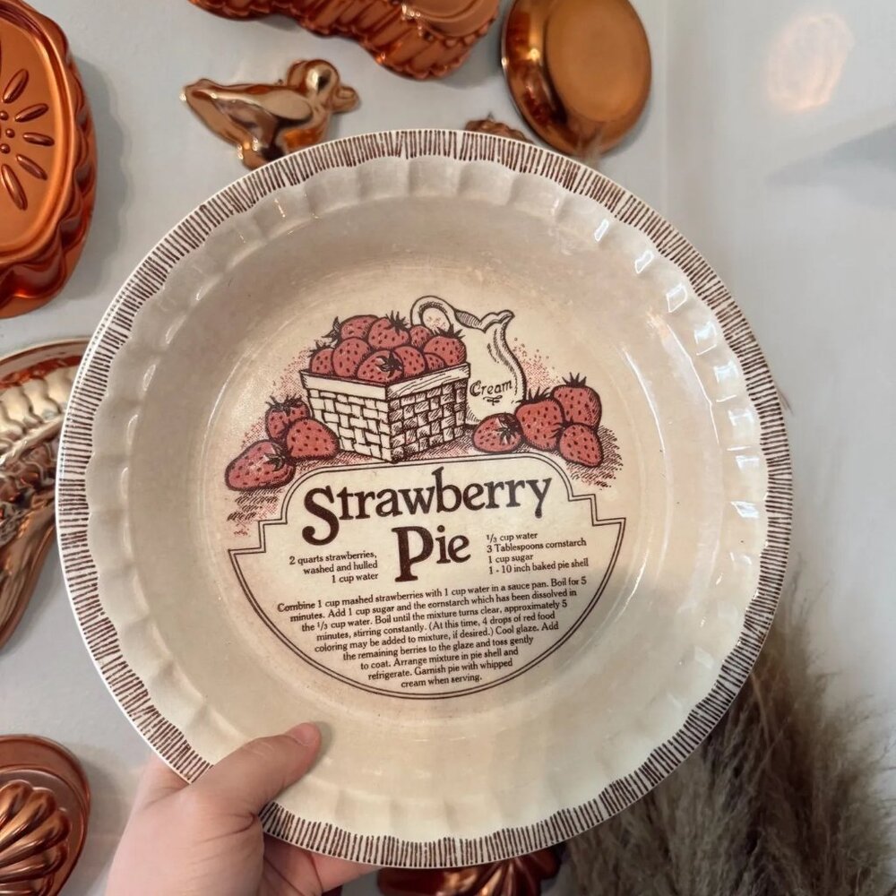 New discounted price. $29.00 Vintage Strawberry recipe pie cookware